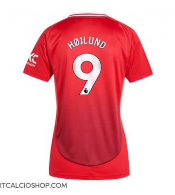 Manchester United Rasmus Hojlund #9 Prima Maglia Femmina 2024-25 Manica Corta